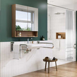 Geberit Selnova Square 2 Doors Mirror Cabinet 788mm - Dark Hickory - 501.270.00.1 - TAP 'N' SHOWER
