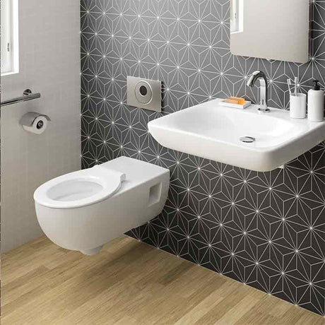 Geberit Selnova Comfort Rimless Semi Shrouded Wall Hung Pan - White - 500.693.01.7 - TAP 'N' SHOWER