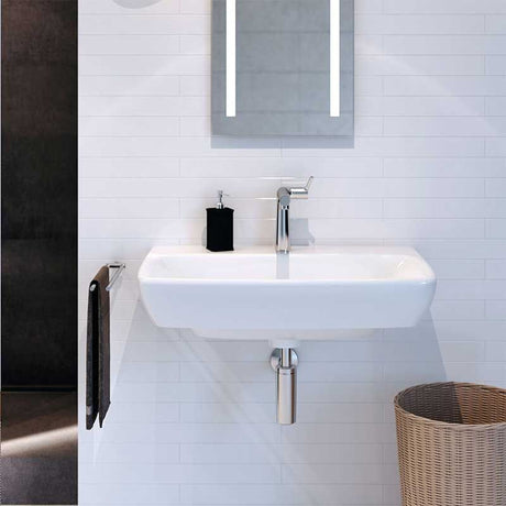 Geberit Selnova 1 Tap Hole Square Countertop Basin 650mm - White - 501.465.00.7 - TAP 'N' SHOWER