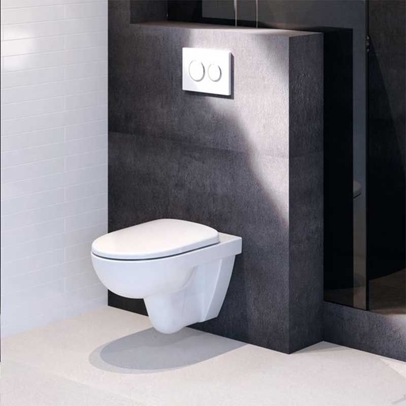 Geberit Selnova Wall Hung Pan With Seat and Cover - White - 501.752.00.1 - TAP 'N' SHOWER