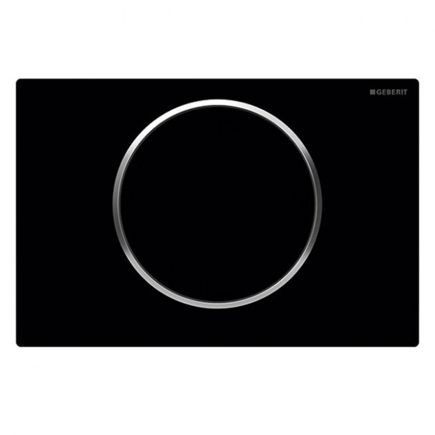 Geberit Sigma10 Modern Rectangular Single Flush Plate - Matt Black - 115.758.14.5