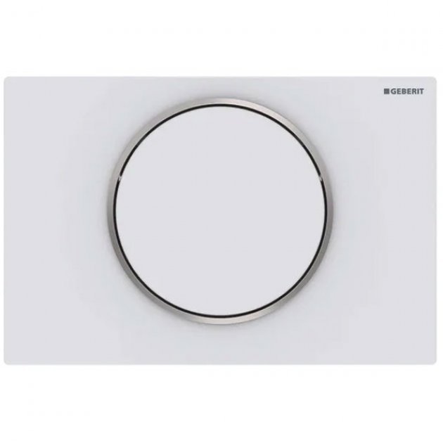 Geberit Sigma10 Modern Rectangular Single Flush Plate - Matt White - 115.758.JT.5