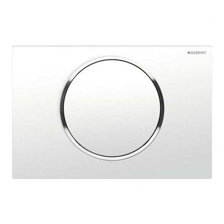 Geberit Sigma10 Modern Single Flush Plate - White/Gloss Chrome - 115.7