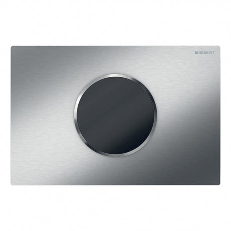 Geberit Sigma10 Battery-Operated Touchless Anti-Vandal Dual Flush Plate - Brushed Steel - 115.909.SN.6