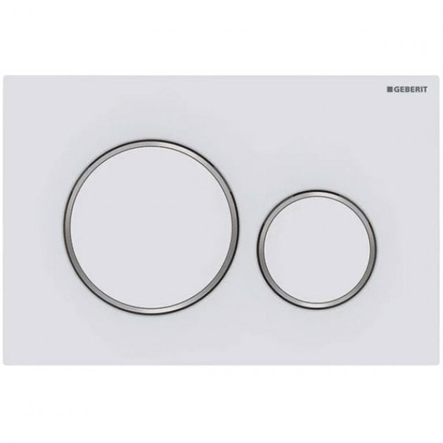 Geberit Sigma20 Modern Rectangular Dual Flush Plate - Matt White - 115.882.JT.1