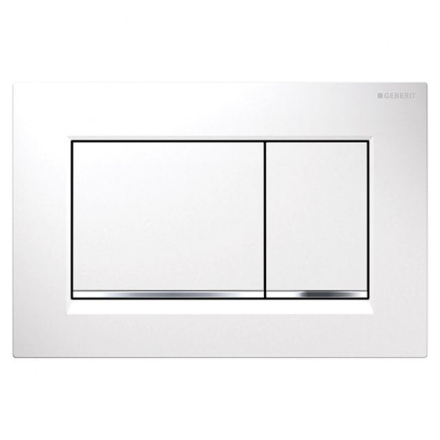 Geberit Sigma30 Modern Rectangular Dual Flush Plate - Matt White - 115.883.JT.1