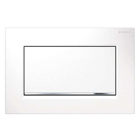 Geberit Sigma30 Modern Single Flush Plate - Polished White/Gloss Chrom