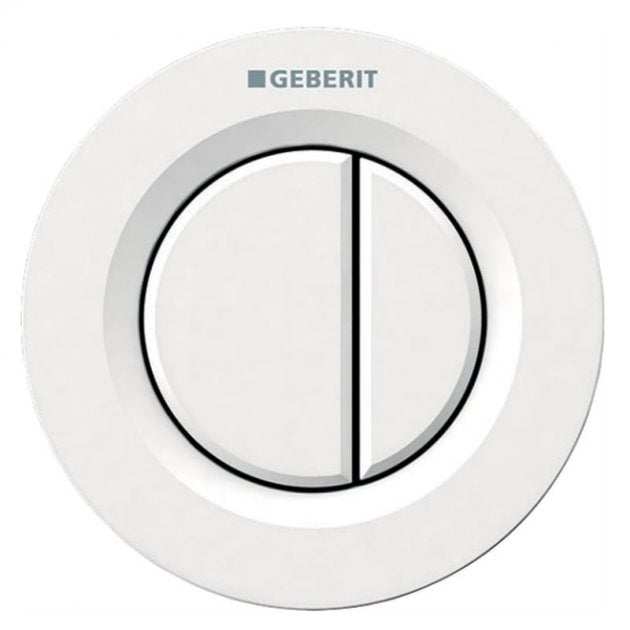 Geberit Type01 Modern Round Dual Flush Plate Button for 80mm Concealed Cistern - Alpine White - 116.043.11.1 - TAP 'N' SHOWER