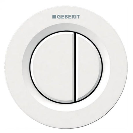 Geberit Type01 Modern Round Dual Flush Plate Button for 80mm Concealed Cistern - Alpine White - 116.043.11.1