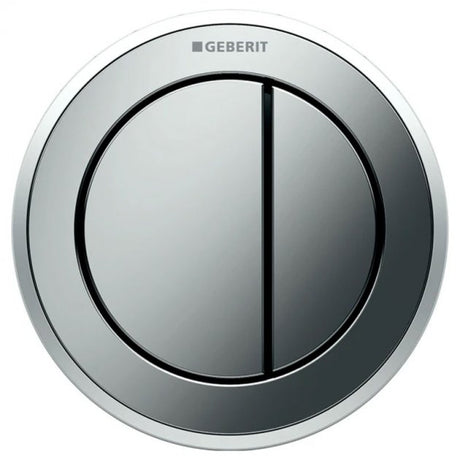 Geberit Type10 Pneumatic Round Dual Flush Plate Button for 120mm and 150mm Cistern - Matt/Gloss Chrome - 116.055.KH.1