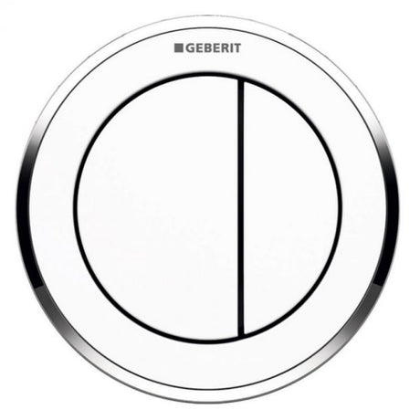 Geberit Type10 Pneumatic Round Dual Flush Plate Button for Concealed Cistern - White / Gloss Chrome - 116.057.KJ.1