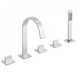 Vado Geo 5 Hole chrome bath shower mixer deck mounted with modern solid brass design