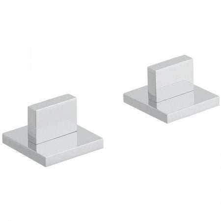 Vado Geo Pair Of Valves deck mounted chrome shower valves with contemporary square design