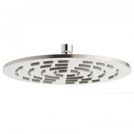 Vado Geometry 250mm round chrome shower head with 9Lpm flow rate and modern design