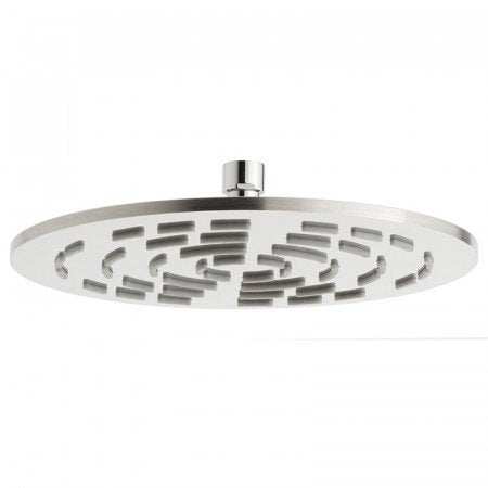 Vado Geometry 250mm round stainless steel shower head with modern design and consistent 9Lpm water flow