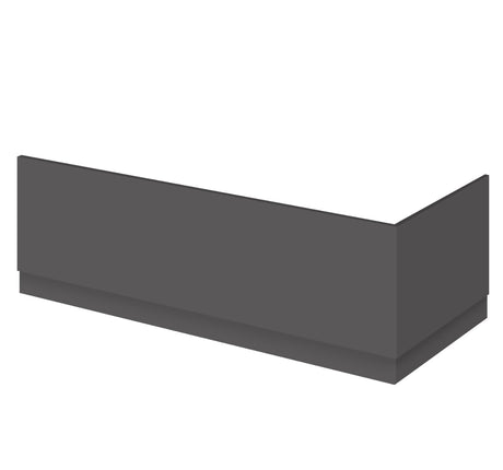 Hudson Reed Fusion Straight Bath End Panel and Plinth 700mm - Gloss Grey - OFF970