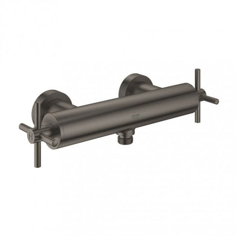 Grohe Atrio Cross Handles Bar Manual Shower Mixer Valve - Brushed Hard Graphite - 26003AL3
