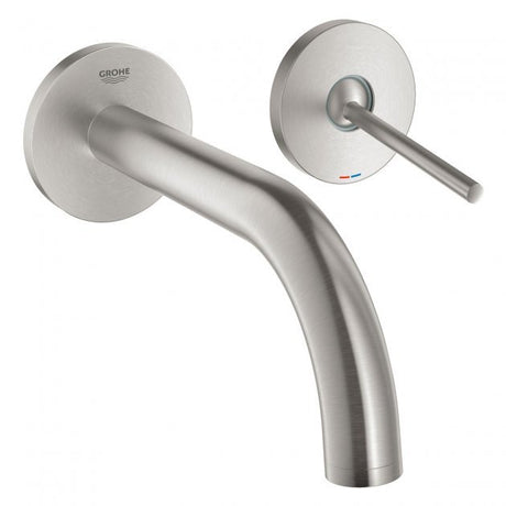 Grohe Atrio Modern Two-Hole Manual Basin Mixer Tap 185mm Spout with Joystick - Supersteel - 19287DC3