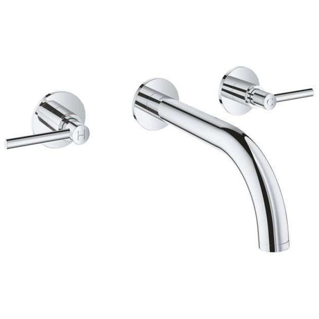 Grohe Atrio Lever Handles Three-Hole Wall Mounted Basin Mixer Tap - Chrome - 20169003