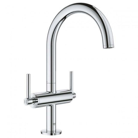 Grohe Atrio Lever Handles L-Size Basin Mixer Tap and Push-Open Waste - Chrome - 21022003