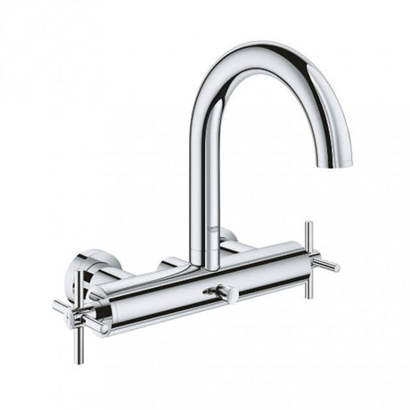 Grohe Atrio Modern Cross Handles Bath Shower Mixer Tap - Chrome - 25010003