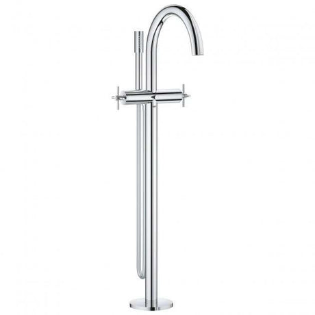 Grohe Atrio Modern Cross Handles Freestanding Bath Shower Mixer Tap - Chrome  - 25044003