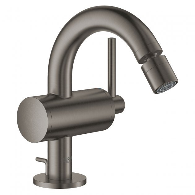 Grohe Atrio Modern Pop Up Waste M-Size Bidet Mixer Tap  - Brushed Hard Graphite - 32108AL3