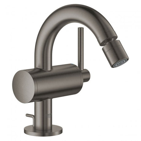 Grohe Atrio Modern Pop Up Waste M-Size Bidet Mixer Tap  - Brushed Hard Graphite - 32108AL3