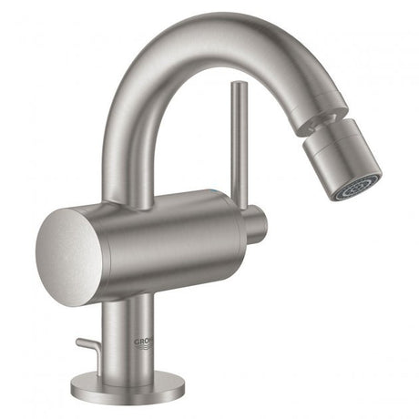 Grohe Atrio Pop Up Waste M-Size Manual Bidet Mixer Tap - Supersteel - 32108DC3