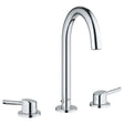 Grohe Concetto Pop Up Waste Dual Handle 3-Hole Basin Mixer Tap - Chrome - 20216001