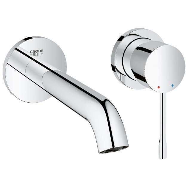 Grohe Essence Wall Mounted M-Size 2 Hole Basin Mixer Trim Set - Chrome - 19408001