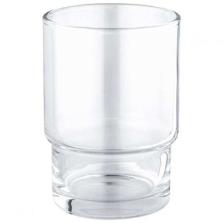 Grohe Essentials floor mounted crystal glass tumbler in clear chrome finish for bathroom accessories