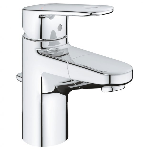Grohe Europlus Modern Pop Up Waste Mono Basin Mixer Tap & Pull-Out Spout Single Lever - Chrome - 33155002