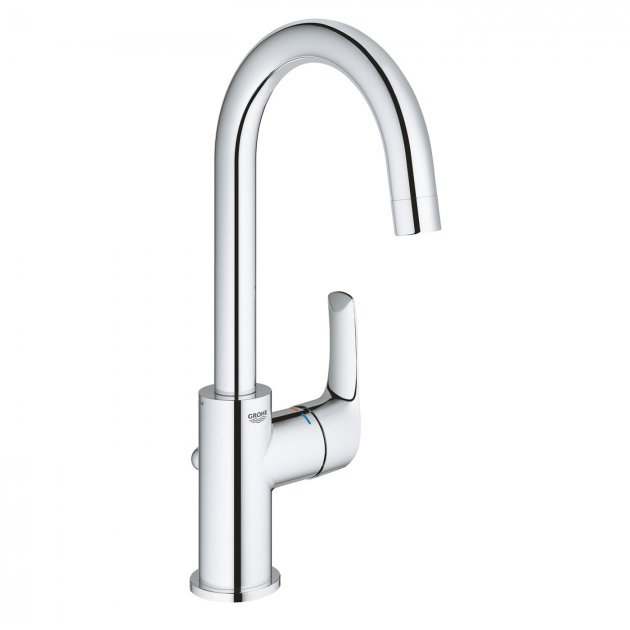 Grohe Eurosmart L-Size Deck Mounted Round Basin Mixer Tap with Pop Up 