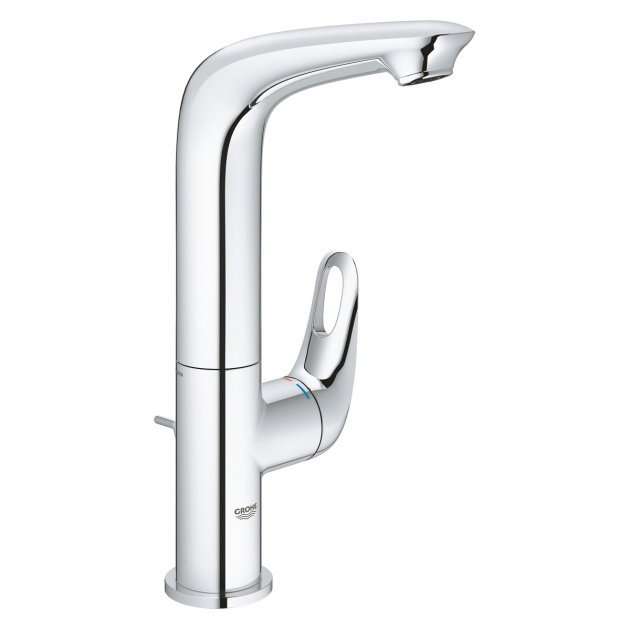 Grohe Eurostyle Modern Deck Mounted Pop Up Waste L-Size Basin Mixer Tap - Chrome - 23569003