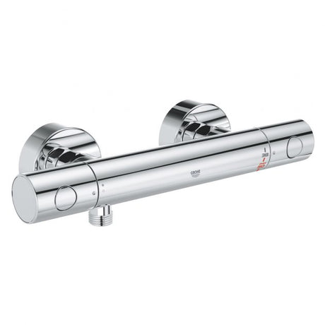 Grohe Grohtherm 800 Cosmopolitan Thermostatic Bottom Outlet Round Bar Shower Mixer Valve  - Chrome - 34771000