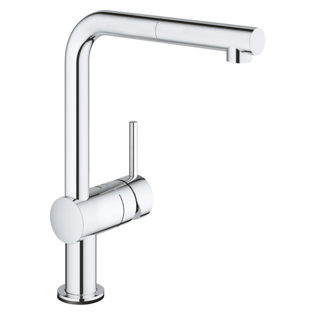 Grohe Minta Modern Single Lever Touch Electronic Kitchen Sink Mixer Tap with Pull-out Spout - Chrome - 31360001