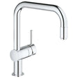 Grohe Minta Modern Pull - Out U - Spout Mono Kitchen Sink Mixer Tap - Chrome - 32067000 - TAP 'N' SHOWER