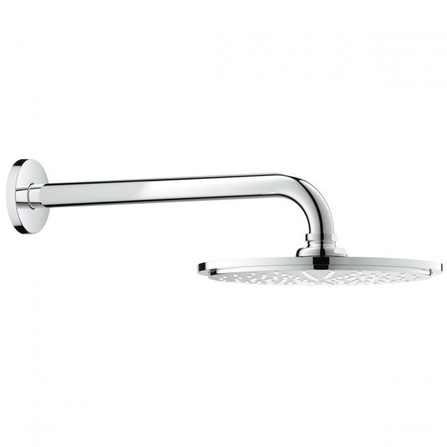 Grohe Rainshower Modern Cosmopolitan Shower Head with Arm 210mm - Chrome - 26052000