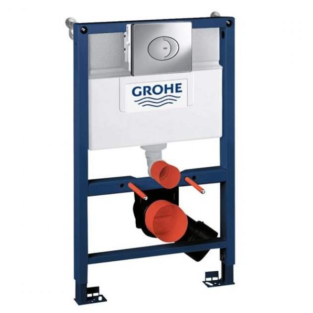 Grohe Rapid SL 3-in-1 Skate Flushplate Cistern and Fixings WC Toilet Frame 820mm High - Blue - 38761000