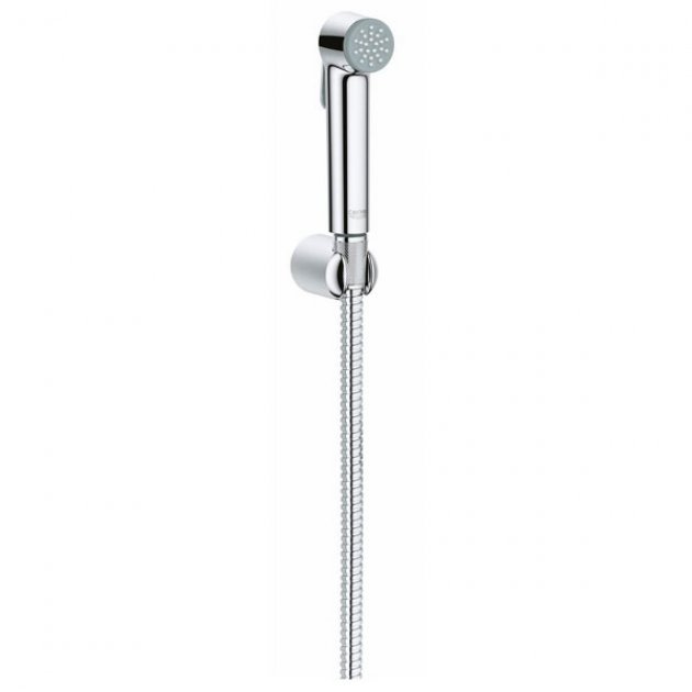 Grohe Tempesta-F Modern Trigger 30 Single Spray Wall Holder Set with Metal Shower Hose 1250mm - Chrome - 26354000