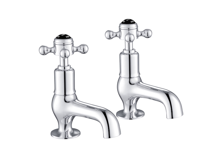 JTP Grosvenor Black Cross Cloakroom Basin Taps - Chrome - GB76025