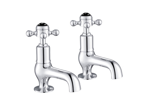 JTP Grosvenor Black Cross Cloakroom Basin Taps - Chrome - GB76025