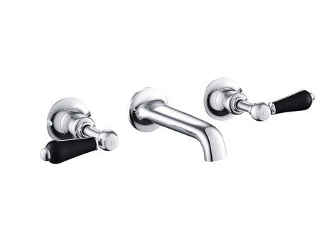 JTP Grosvenor Black Lever 3 Hole Basin Mixer - Chrome - GB85089A