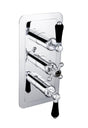 JTP Grosvenor Black Lever Thermostatic concealed 2 Outlet Valve - Chrome - GB85690 - TAP 'N' SHOWER