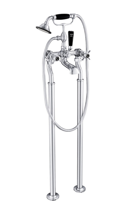 JTP Grosvenor Black Pinch Freestanding Bath Shower Mixer - Chrome -  GB98275FS