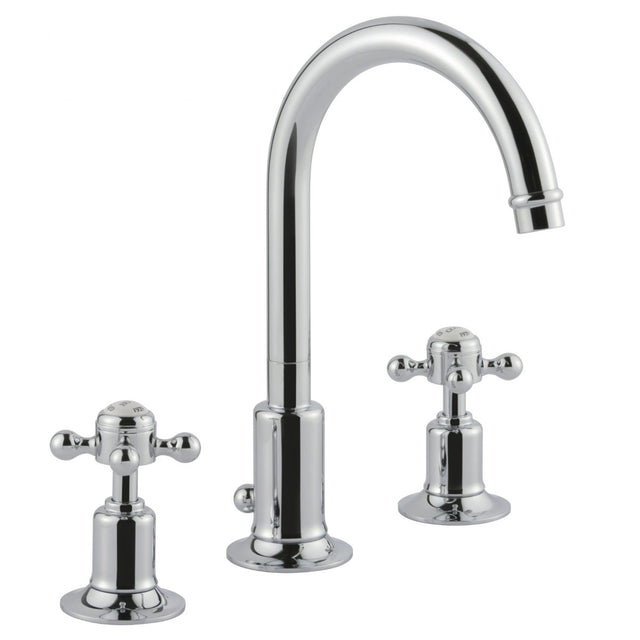 JTP Grosvenor Cross 3 Hole Basin Mixer - chrome - 76191