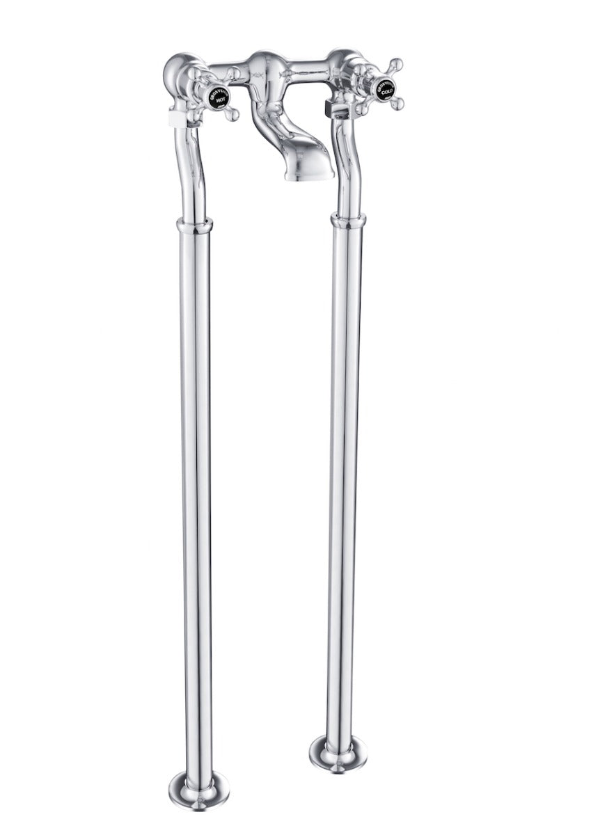 JTP Grosvenor Cross Deck Mounted Bath Filler - Chrome - GB76223FS