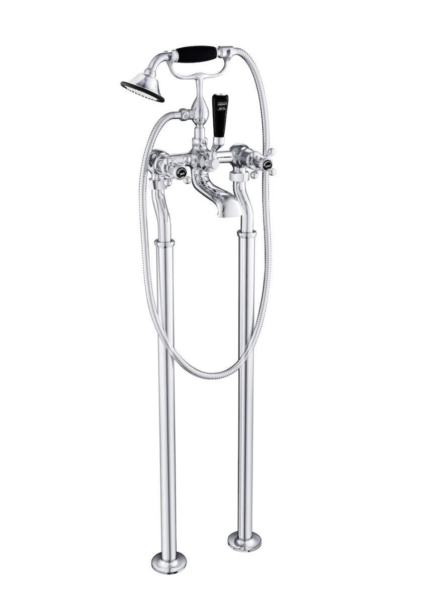 JTP Grosvenor Cross Wall Mounted Bath Shower Mixer with Kit - Chrome - GB76275FS