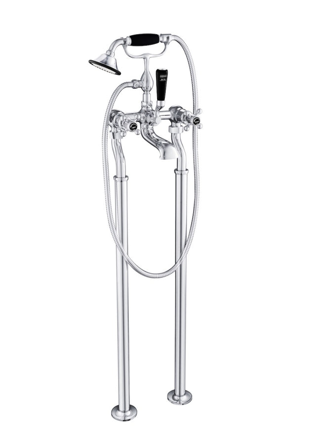 JTP Grosvenor Cross Wall Mounted Bath Shower Mixer with Kit - Chrome - GB76275FS